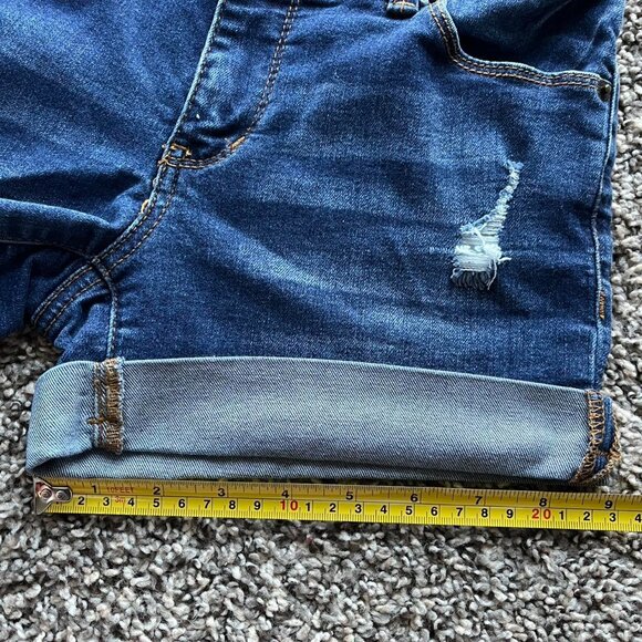 Mudd Shorts Womens Size 14 Blue Denim Midrise Cotton Button Shorts - Picture 6 of 8